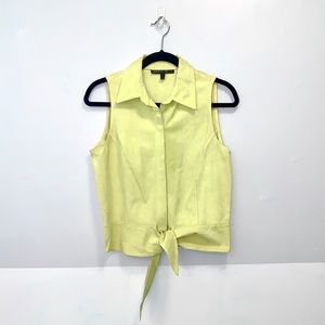 Lafayette suede tie front leather sleeveless top